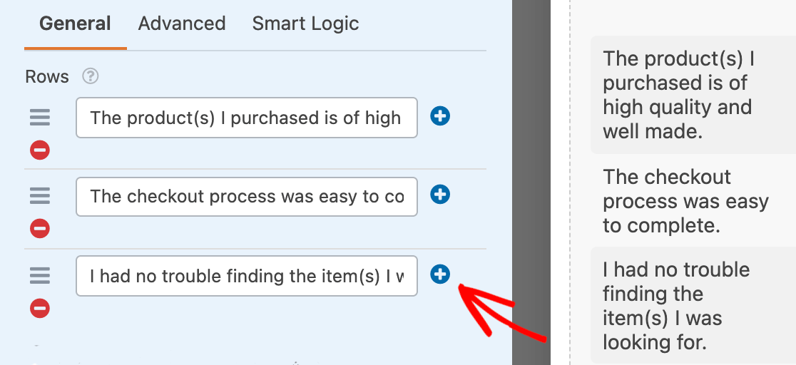 add-remove-likert-scale-rows - WPForms Añadir nuevas filas a la escala Likert